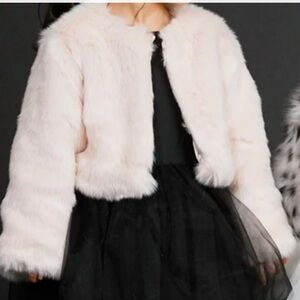 LIKE NEW Kids Faux Fur Pink Jacket.  Size 3